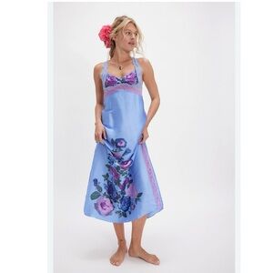 Free People Just Dreamy Maxi Dress Blue Vista Combo